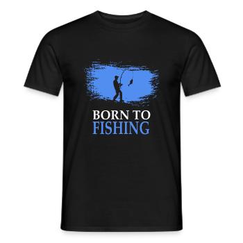 Angler born to fishing Angeln - Men's T-Shirt - black - Front - AI Model Male 178 light (178cm)