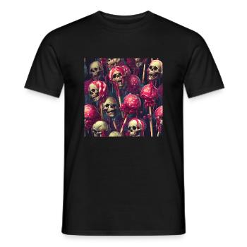 Totenköpfe Lutscher geschmolzen - Männer T-Shirt - Schwarz - Vorne - AI Model Male 178 light (178cm)