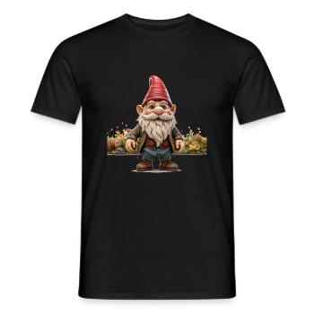 Humor im Garten mit dem Gartenzwerg - Männer T-Shirt - Schwarz - Vorne - AI Model Male 178 light (178cm)