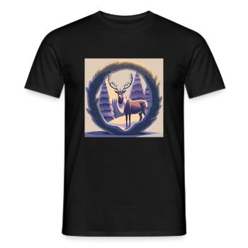 Rentier Kranz - Männer T-Shirt - Schwarz - Vorne - AI Model Male 178 light (178cm)