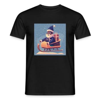 Santa's Sleigh - Men's T-Shirt - black - Front - AI Model Male 178 light (178cm)