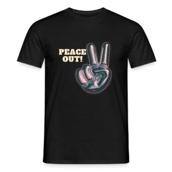 Peace out! - Männer T-Shirt - Schwarz - Vorne - AI Model Male 178 light (178cm)