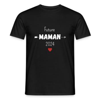Future maman 2024 - T-shirt homme - noir - Devant - AI Model Male 178 light (178cm)