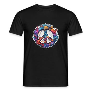 Love Peace and Harmonie / Hippie / Freiheit - Männer T-Shirt - Schwarz - Vorne - AI Model Male 178 light (178cm)