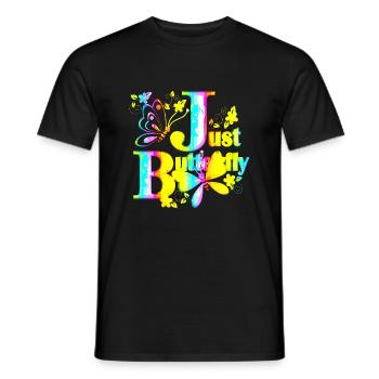 Bunte Schmetterlingsblumen Bunte Insektentraum - Männer T-Shirt - Schwarz - Vorne - AI Model Male 178 light (178cm)