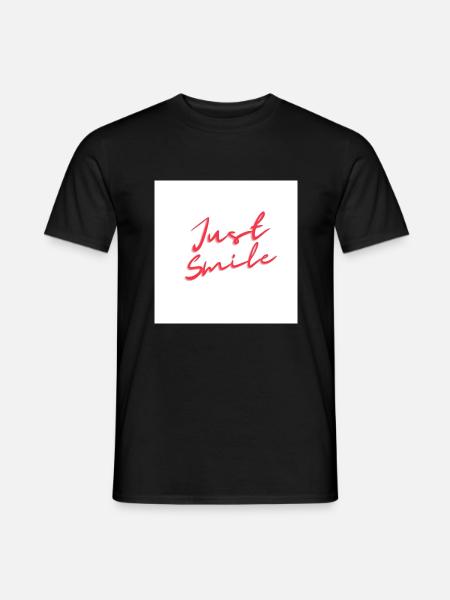 Just Smile - Männer T-Shirt - Schwarz
