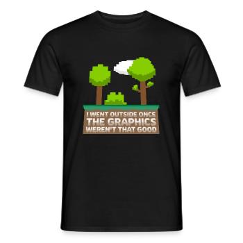Ich bin einmal nach draußen gegangen Die Grafik war nicht so gut - Männer T-Shirt - Schwarz - Vorne - AI Model Male 178 light (178cm)