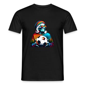 Vieille dame de football prête pour le jour du match ! - T-shirt homme - noir - Devant - AI Model Male 178 light (178cm)