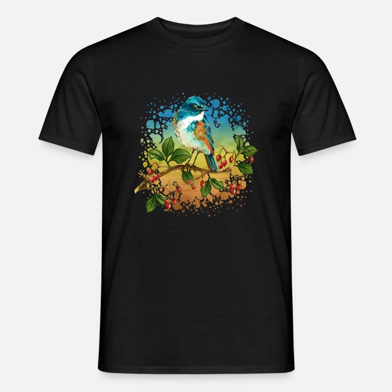 Bunter Vogel - Männer T-Shirt - Schwarz