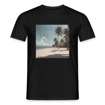 BEACH LIFE Design - Männer T-Shirt - Schwarz - Vorne - AI Model Male 178 light (178cm)