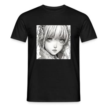 Manga Gir - Männer T-Shirt - Schwarz - Vorne - AI Model Male 178 light (178cm)