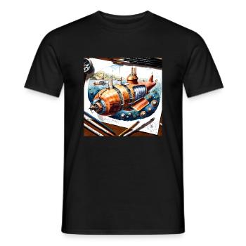 Submarine #6 - Men's T-Shirt - black - Front - AI Model Male 178 light (178cm)