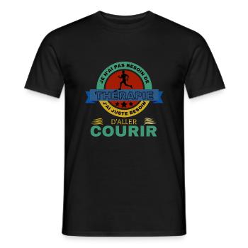 COURIR Therapie - T-shirt homme - noir - Devant - AI Model Male 178 light (178cm)