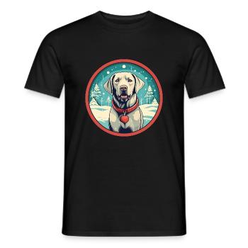 Labrador Retriever Hund Weihnachten, Liebe Hunde - Männer T-Shirt - Schwarz - Vorne - AI Model Male 178 light (178cm)