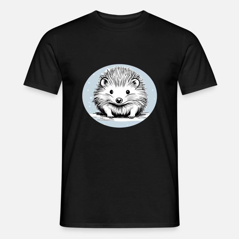 Hérisson Mignon - T-shirt homme - noir