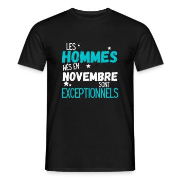 Les hommes nes en Novembre exceptionnels - T-shirt homme - noir - Devant - AI Model Male 178 light (178cm)