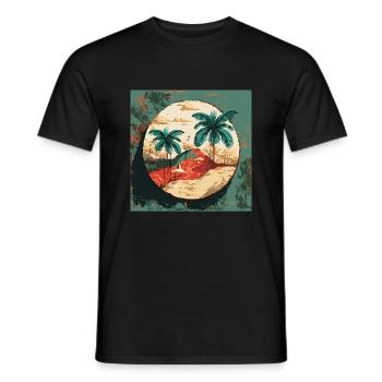 Palmiers à Cuba - T-shirt homme - noir - Devant - AI Model Male 178 light (178cm)