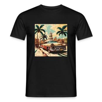 Oldtimer Glanz - Männer T-Shirt - Schwarz - Vorne - AI Model Male 178 light (178cm)