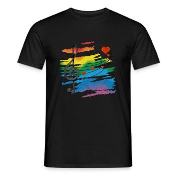 Music - Men's T-Shirt - black - Front - AI Model Male 178 light (178cm)