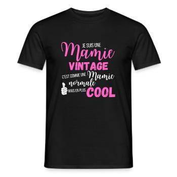 Mamie vintage - T-shirt homme - noir - Devant - AI Model Male 178 light (178cm)