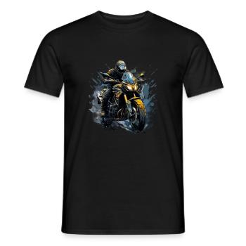 Stylisches Motorrad-Shirt für den perfekten Ride - Männer T-Shirt - Schwarz - Vorne - AI Model Male 178 light (178cm)