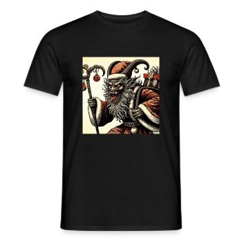 Krampus Santa - Japanese Style - Men's T-Shirt - black - Front - AI Model Male 178 light (178cm)