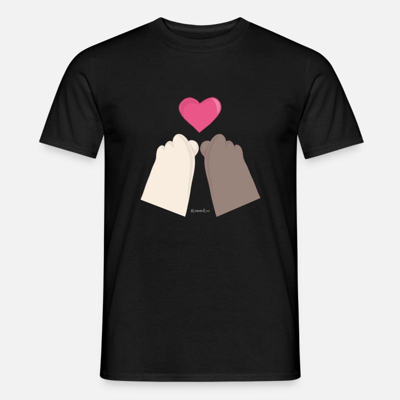Lean & Loo Finger Herzen - Männer T-Shirt - Schwarz