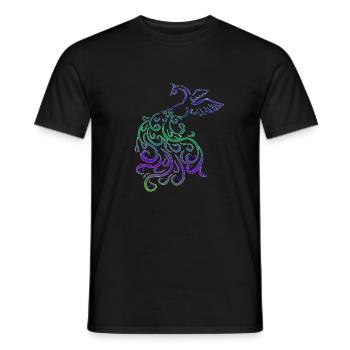 pfau tribalregenbogen elegant geschenk vogel fun - Männer T-Shirt - Schwarz - Vorne - AI Model Male 178 light (178cm)
