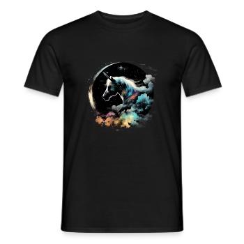 Night unicorn - Men's T-Shirt - black - Front - AI Model Male 178 light (178cm)