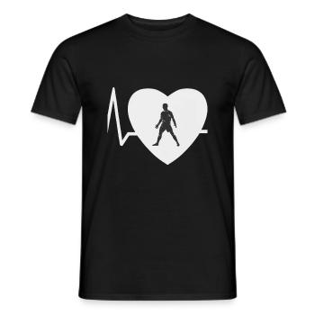 Battement de cœur Football - T-shirt homme - noir - Devant - AI Model Male 178 light (178cm)
