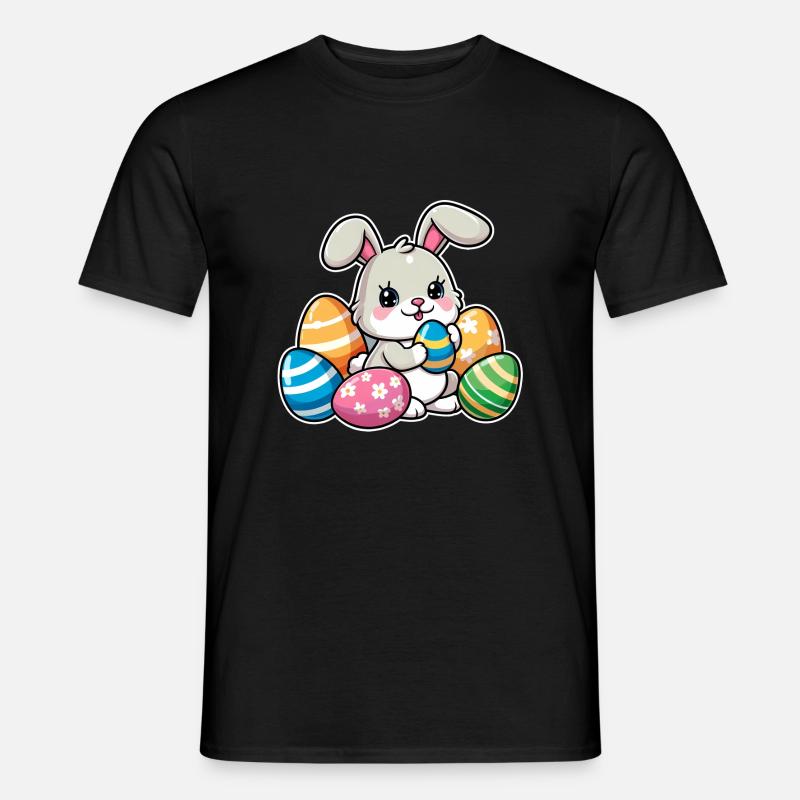 Big Egg Bunny - Men's T-Shirt - black