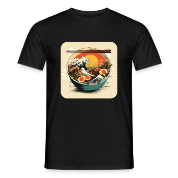 Ramen Wave - Men's T-Shirt - black - Front - AI Model Male 178 light (178cm)
