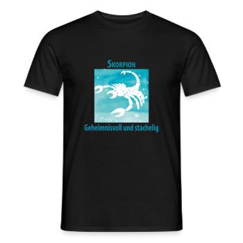 Sternzeichen skorpion - Geheimnisvoll & Stachelig - Männer T-Shirt - Schwarz - Vorne - AI Model Male 178 light (178cm)