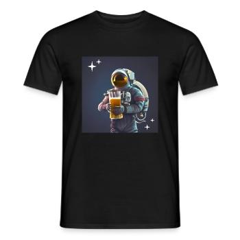 Astronauten-Bier - Männer T-Shirt - Schwarz - Vorne - AI Model Male 178 light (178cm)