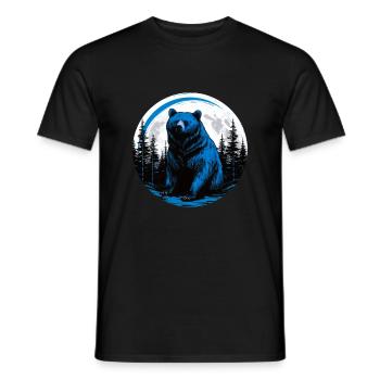 Night bear - Men's T-Shirt - black - Front - AI Model Male 178 light (178cm)