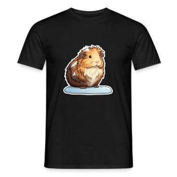 Meerschweinchen im Winter - Männer T-Shirt - Schwarz - Vorne - AI Model Male 178 light (178cm)