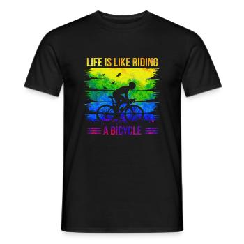 bike bicycle cycle lifestyle healthy transport - Men's T-Shirt - black - Front - AI Model Male 178 light (178cm)