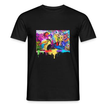 Graffiti Street Art T-Shirt - T-shirt homme - noir - Devant - AI Model Male 178 light (178cm)