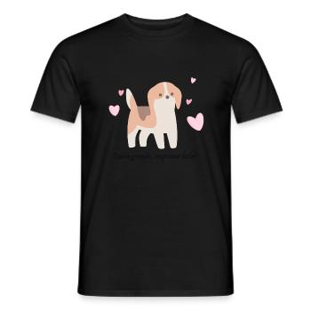 Empreintes de pas fidèles au grand cœur - T-shirt homme - noir - Devant - AI Model Male 178 light (178cm)