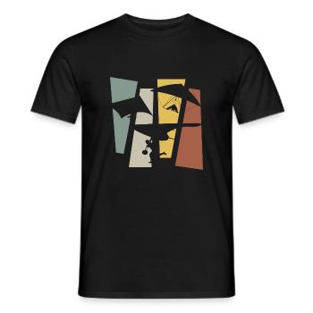 Vintage Retro Paragliding - Men's T-Shirt - black - Front - AI Model Male 178 light (178cm)