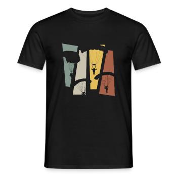 Vintage Retro Fallschirm - Männer T-Shirt - Schwarz - Vorne - AI Model Male 178 light (178cm)