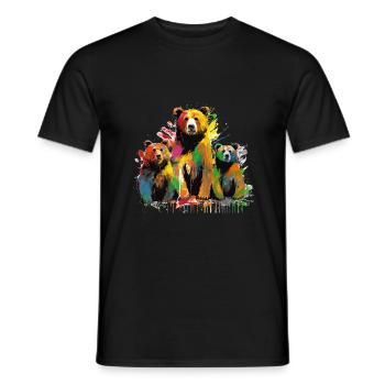Grafitti-Bären - Männer T-Shirt - Schwarz - Vorne - AI Model Male 178 light (178cm)
