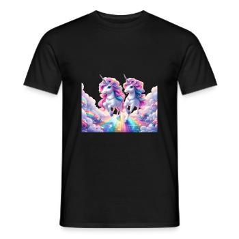 Unicorn Magic Journey - Men's T-Shirt - black - Front - AI Model Male 178 light (178cm)