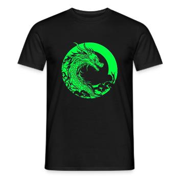 Fantasy Dragon Anime Dragon Head Reptile mythique - T-shirt homme - noir - Devant - AI Model Male 178 light (178cm)