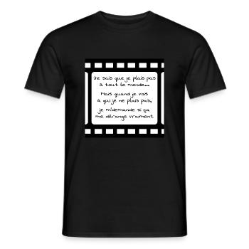 je sais que je plais pas à tout le monde... - T-shirt homme - noir - Devant - AI Model Male 178 light (178cm)