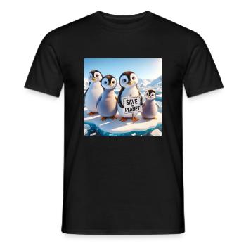 Pinguin Familie - Männer T-Shirt - Schwarz - Vorne - AI Model Male 178 light (178cm)