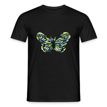 Abstract butterfly - watercolor style cute - Men's T-Shirt - black - Front - AI Model Male 178 light (178cm)