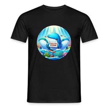 Wal Familie - Männer T-Shirt - Schwarz - Vorne - AI Model Male 178 light (178cm)