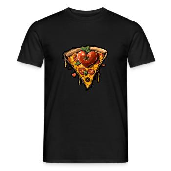 Mein Herz ist Pizza - Männer T-Shirt - Schwarz - Vorne - AI Model Male 178 light (178cm)
