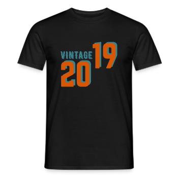 Vintage rétro 2019 - T-shirt homme - noir - Devant - AI Model Male 178 light (178cm)